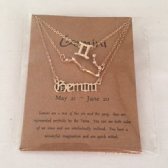 ๐50% OFF/3+...โ 3-piece zodiac Gemini link chain necklace set (Gold tone) - Picture 2 of 5